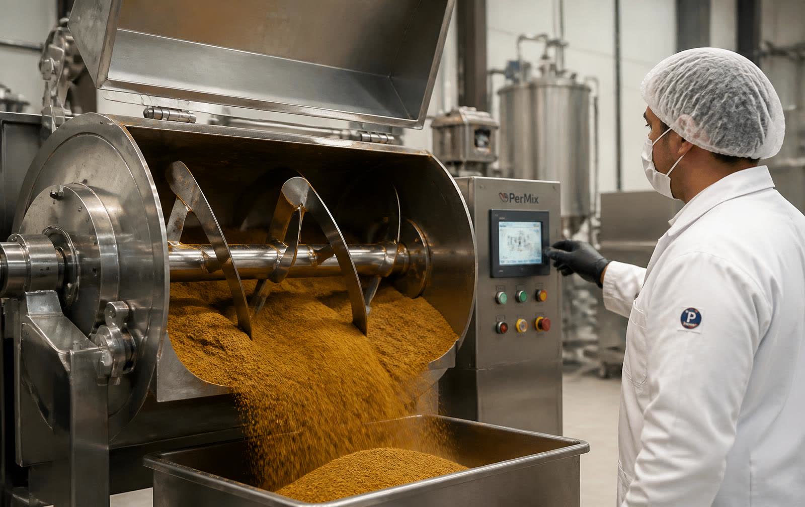 Industrial blending of a dry seasoning system during production