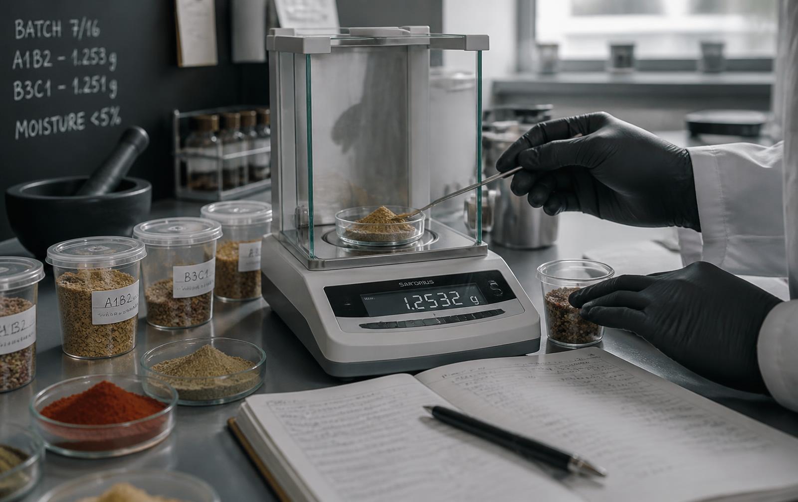 Food scientists reviewing samples in a laboratory